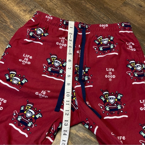 Life Is Good Pajama Pants Men Small Red Dog Sled Christmas Holiday Sleepwear - Picture 4 of 10